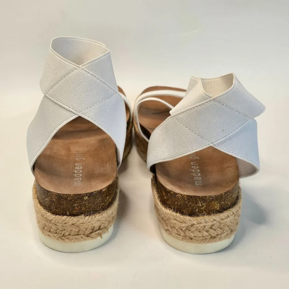 Madden Girl Carly Platform Espadrille Sandals 7M White Original Box Y2K Style - Picture 6 of 10